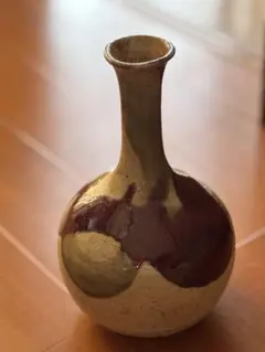 信楽焼 陶器 花瓶 赤と黄