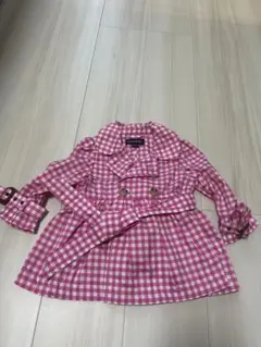 Ralph Lauren ピンク ギンガムチェック トレンチコート