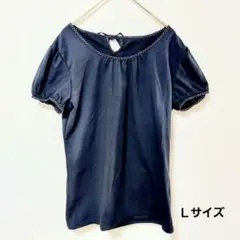 しまむら 黒 パフスリーブ シャツ・ブラウス