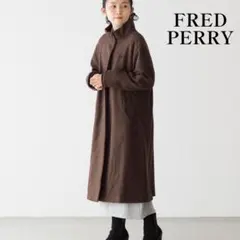 フレッドペリー ハリントンコート ロング丈 刺繍ロゴ S相当 美品