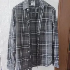 old navy オールドネイピー　グレーチェックシャツ s