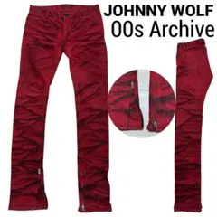 00s Archive JOHNNY WOLF 裾ジッパー スキニーデニムパンツのサムネイル