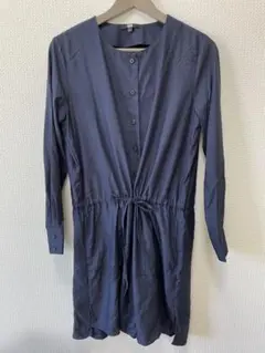 ユニクロ　トップス　ワンピ　チュニック　紺
