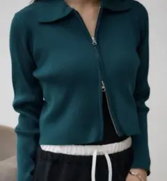 【新品タグ付き】AZUL by moussy ダブルジップリブニットカーディガン