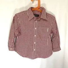コムサイズム チェック長袖キッズシャツ 100cm 子供服　秋物