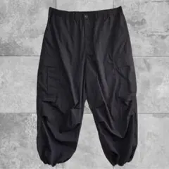 GU パラシュートカーゴパンツ 黒 3L ワイド