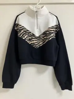 H&M エイチアンドエム　レディース　ショート丈　スウェット　ハーフジップ　S