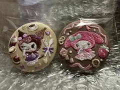 サンリオキャラクター 刺繍ピンバッジ 2個セット(マイメロとクロミ)