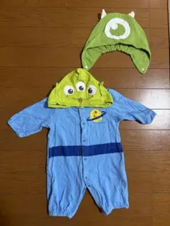 セール⭕️ リトルグリーンメン ロンパース・被り物(帽子)セット