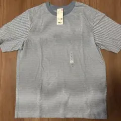 UNIQLO 水色と白のストライプTシャツ 68-104cm