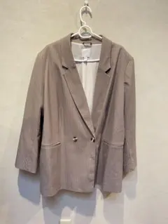 ベージュ ダブルブレスト テーラードジャケット