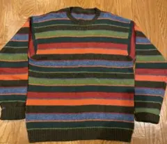 訳あり★90s J.Crew ジェイクルー マルチボーダー ウールニット