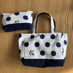ハンドメイド　ミニトートとポーチのセット