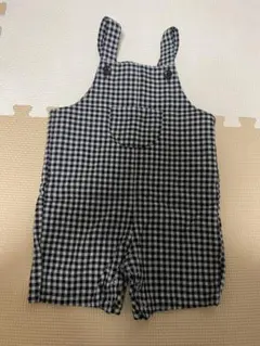 BeBe ギンガムチェック オーバーオール 80