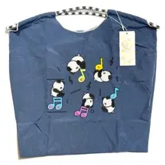 新品 D.KELLY 刺繍 トートバッグ DK-BC-508 パンダ 紺 ネイビ