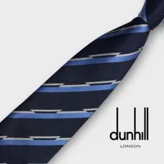 ◆ナロータイ◆良品◆dunhillストライプ柄 高級ネクタイ ダンヒル 492