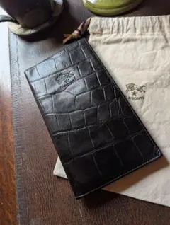 イルビゾンテ IL BISONTE 長財布 クロコ型押し ブラック 男女兼用
