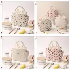 ハート柄　ランチバッグ 　保冷 保温 大容量 お弁当　バッグ　ランチ　お花見