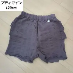 119 プティマイン　　バックフリル　パンツ　ブラウン　120cm