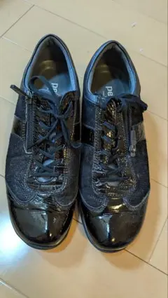 美品23.5pedalaペダラブラック黒ウォーキングシューズレインシューズ梅雨靴のサムネイル