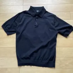 UNIQLO 黒 ウォッシャブルニット　ポロシャツ Mサイズ