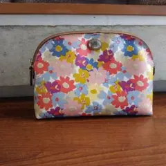 COACH 花柄ポーチ レザー製