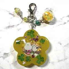 7198☆ シマエナガ　シェイカー　キーホルダー　レジン　ハンドメイド