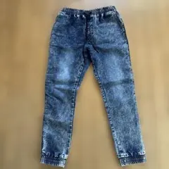 デニムブルー イージーパンツ ドローストリング付き 2枚セット