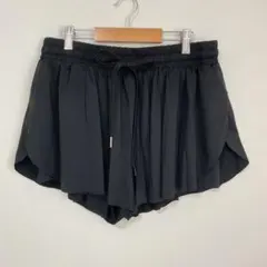ウィトニング ボトムス ショート フレア 裾無地 M 黒 ナイロン ランニング