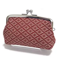 印傳屋 がま口 小銭入れ コインケース 小物入れ 菱菊柄 鹿革 甲州印伝