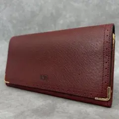 【美品✨】バレンティノガラヴァーニ 長財布 がま口 ロゴ型押し レザー ボルドーのサムネイル