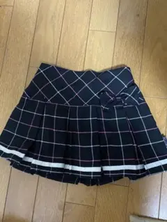 黒とピンクのチェック柄スカート 110cm