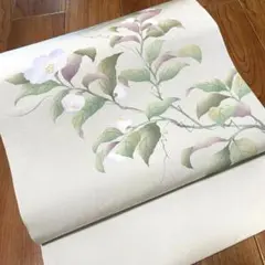 ⭐️椿かな山茶花かな〜九寸名古屋帯⭐️塩瀬　作家物　竹星落款　単衣袷　小紋や紬に