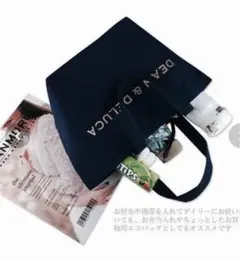 新品】エコバッグ折り畳みバッグネイビーDEAN＆DELUCAディーン&デルーカ