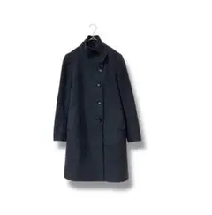 iCB 羊毛カシミヤ混 スタンドカラー ロングコート M グレー 上品 アウターのサムネイル
