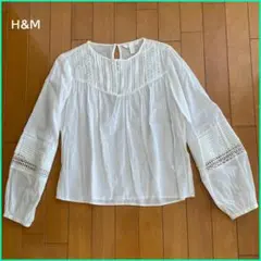 H&M レース切り替えのピンタックブラウス 長袖　ウォッシャーのサムネイル