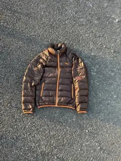 Puma ライトダウンジャケット 光沢 短丈 ブラウン 古着