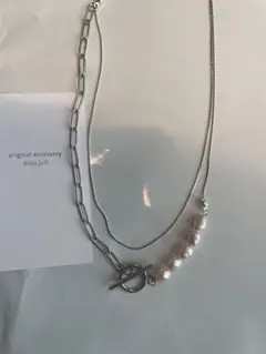 2way silver necklace《 pink pearl》