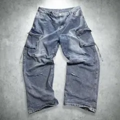 00s buggy denim cargo pants grunge y2kのサムネイル
