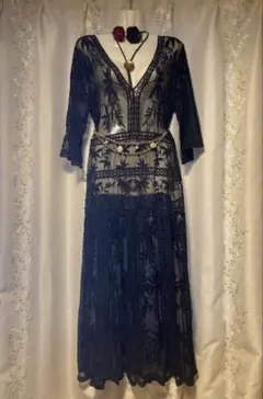 レースワンピース　ダークコア　グランジ　モード系