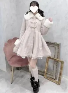 majorettyファー付きフレアコート さきまるちゃんコラボ