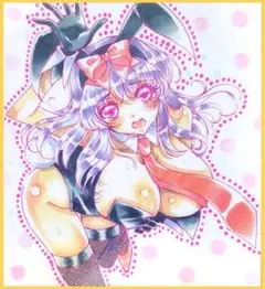 【オリジナル手描き色紙】バニーブラック　一次創作