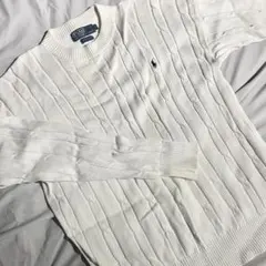 ラルフローレン ケーブルニット 100%コットン ホワイト