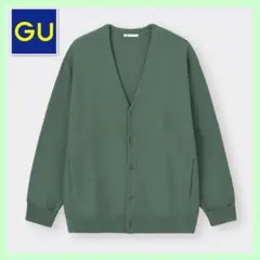 新品◆GU ジーユー ウォッシャブルカーディガン Lサイズ グリーン