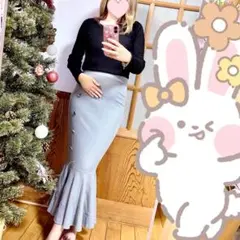 飾りサイド✨ボタン❤️リブ❤️マーメイド❤️スカート✨ロングスカート❤️詰め放題ok