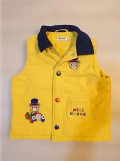 ミキハウス MIKIHOUSE クマ刺繍 ベスト イエロー