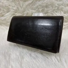 良品✨ GANZO ガンゾ 本革 二つ折り財布 長財布 ダークブラウンのサムネイル
