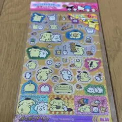 サンリオキャラクターズ　キラッとシール　ポムポムプリン