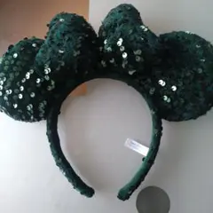 ミッキー耳型カチューシャ ダークグリーン　1回のみ短時間使用