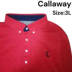 Callaway キャロウェイ 長袖 ポロシャツ レッド 刺繍 ゴルフ Golf